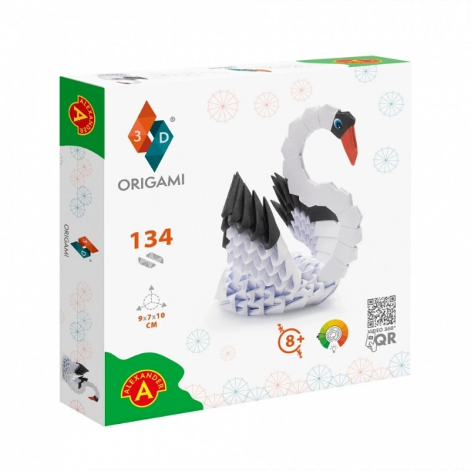 Origami 3D Cigno - Set Creativo per Bambini