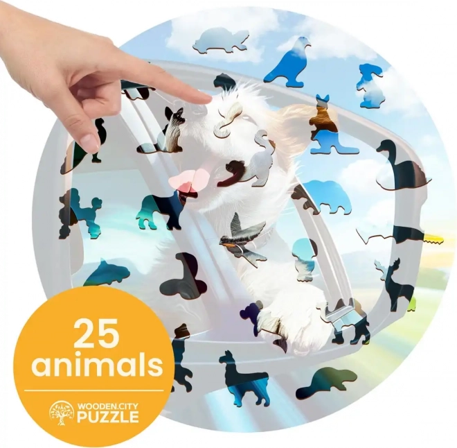 Puzzle in legno Cane allegro