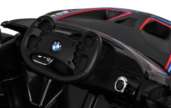 BMW M6 GT3 Auto a batteria per bambini nero + ventilazione + suoni MP3 Luci + telecomando