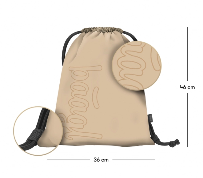 Set BAAGL Coolmate Beige: zaino, astuccio, sacchetto