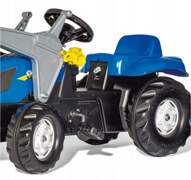 Trattore a pedali con rimorchio e pala Rolly Toys blu New Holland