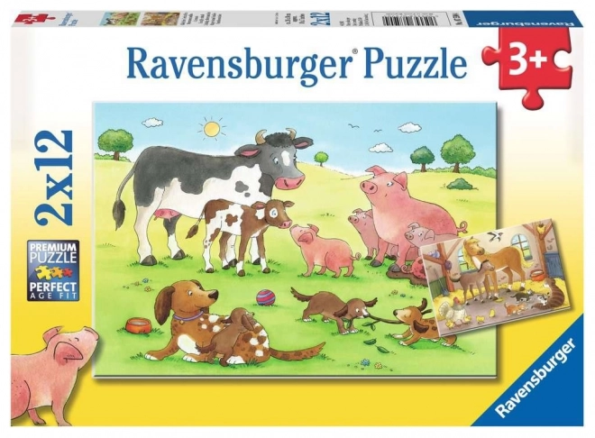 Puzzle Animali della Fattoria 2x12 Pezzi Ravensburger