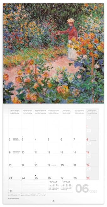 Calendario da muro Claude Monet 2025