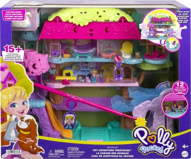 Set gioco Polly Pocket avventure animali casa sull'albero