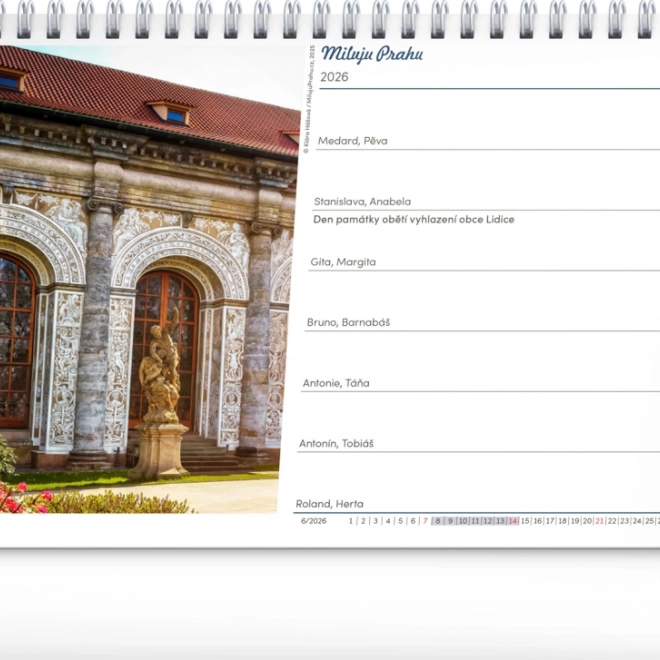 Calendario da tavolo Praga 2026