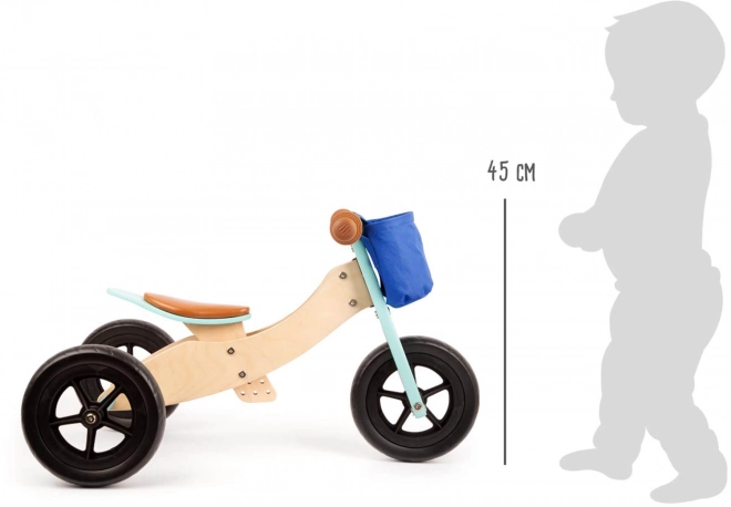 Bici in legno Small Foot Maxi 2 in 1 turchese