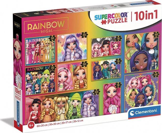 Puzzle 10 in 1 Rainbow High Clementoni