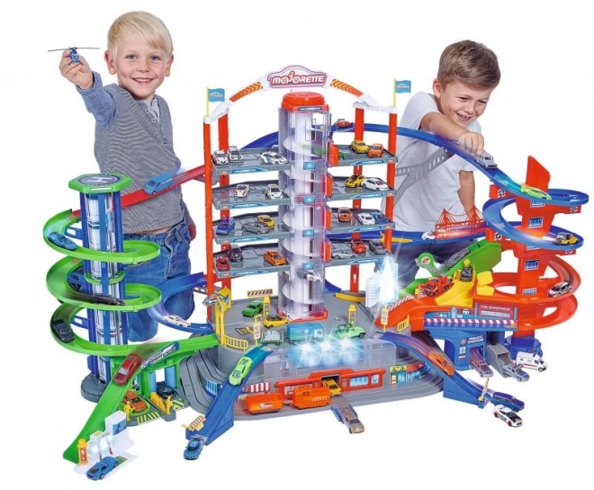 Giochi garage Super City con 6 macchinine e treno