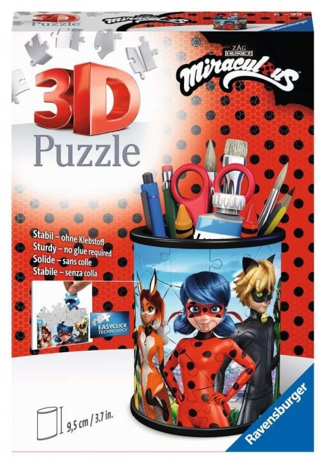 Puzzle 3D RAVENSBURGER: Ladybug e Chat Noir Portapenne