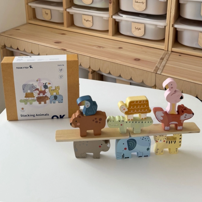 Blocchi di legno animali Montessori 9 pezzi di Tooky Toy