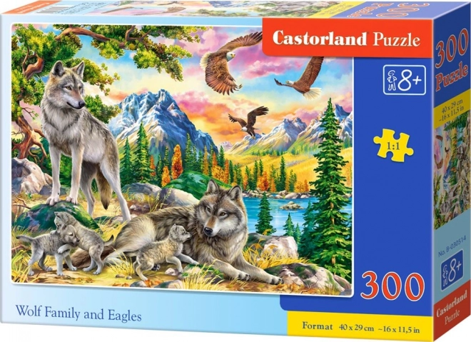 puzzle Famiglia di lupi e aquile 300 pezzi