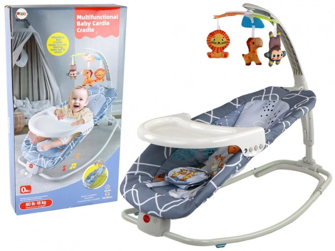 Bambini Seggiolino Altalena 2 in 1 con Vibrazioni e Suoni Giraffa