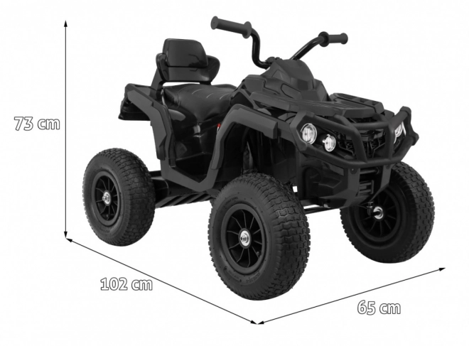 Quad ATV per bambini a batteria Air Black + ruote gonfiabili + radio MP3 + avvio lento