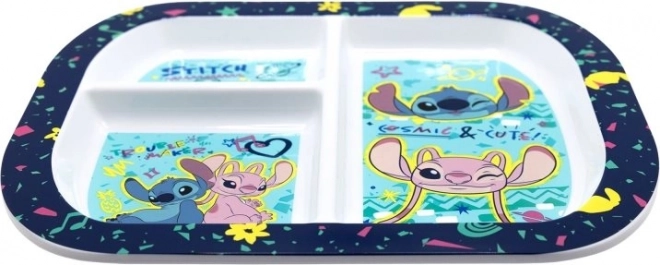 Piatto rettangolare per bambini con motivo Stitch