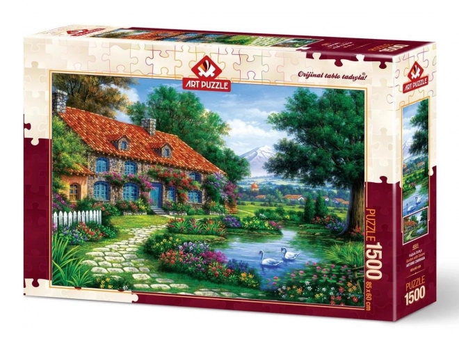 Puzzle giardino con cigni 1500 pezzi