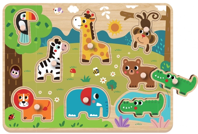 puzzle safari in legno per bambini