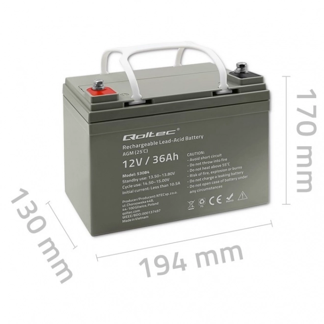 Batteria AGM a lunga durata Qoltec