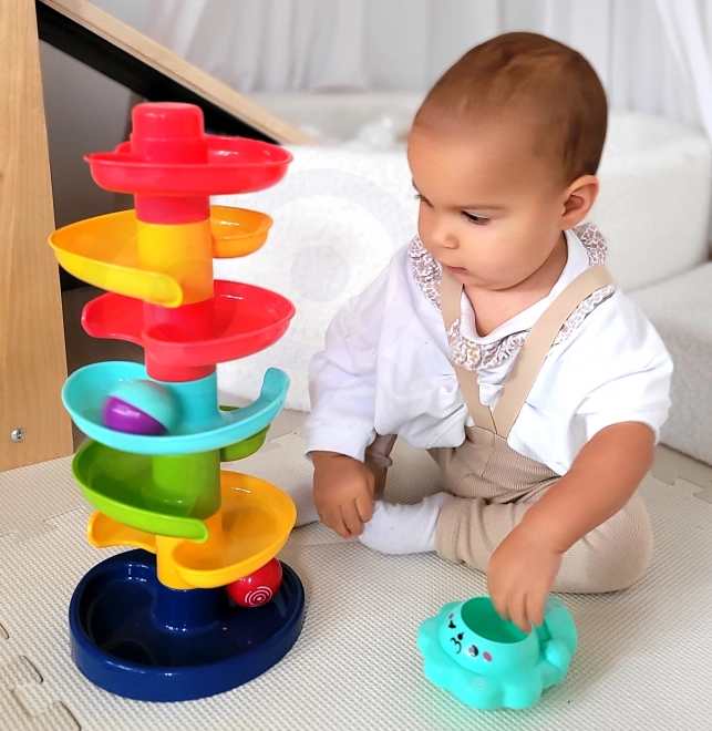 Torre Spiral WOOPIE per Bambini con Set di Piste per Palline