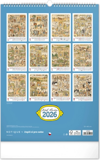 Calendario da parete Josef Lada 2026