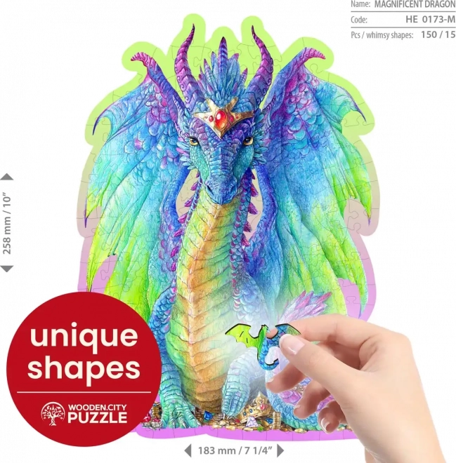 Puzzle in legno Drago maestoso 150 pezzi