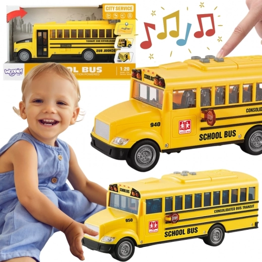 Autobus scolastico interattivo WOOPIE 1:20 con effetti e porte apribili