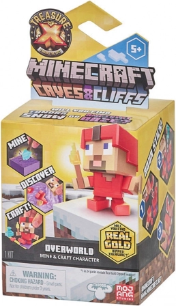 Treasure X Minecraft Caves & Cliffs Overworld set interattivo con figurina e tesoro