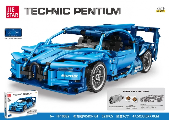 Set di Costruzione Auto da 523 Pezzi Blu