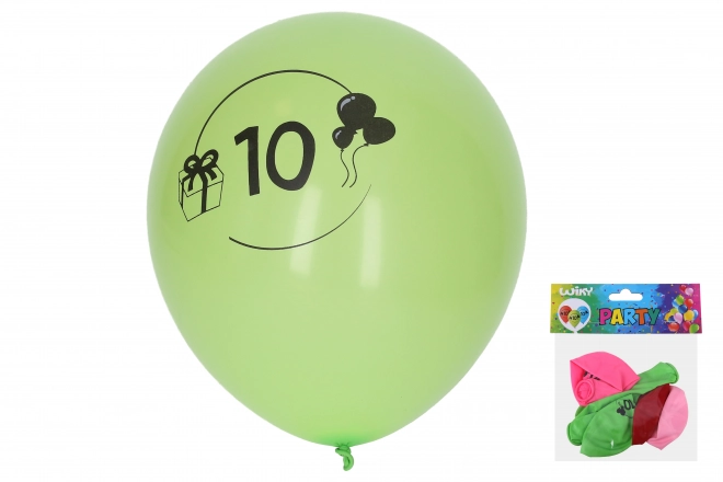 Palloncini gonfiabili 30 cm - set di 5 pezzi con numero 10