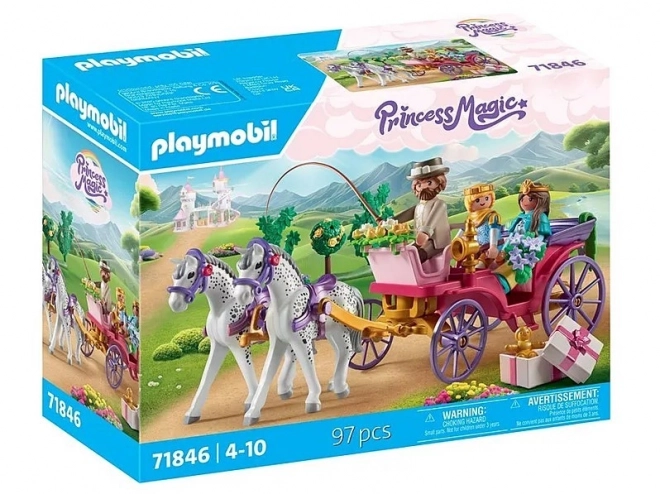 Principessa magica con carrozza e coppia reale