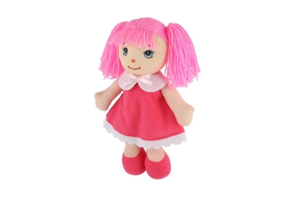 Bambola di stoffa con capelli rosa 31 cm