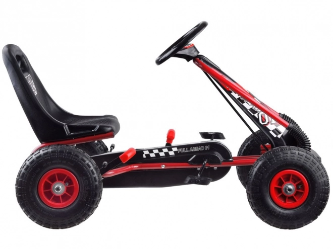 Gokart Formula 01 con ruote gonfiabili in gomma – rosso