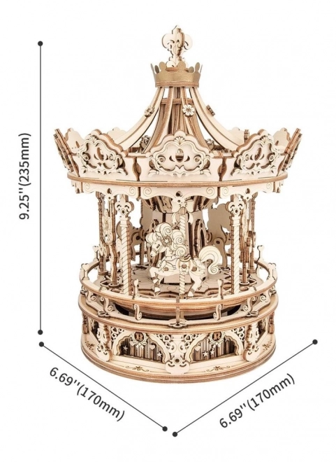 Rokr Puzzle Romantico del Carosello 3D in Legno