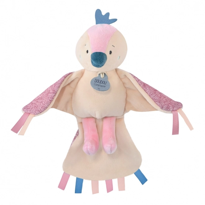 Giocattolo musicale uccellino rosa Doudou in confezione regalo