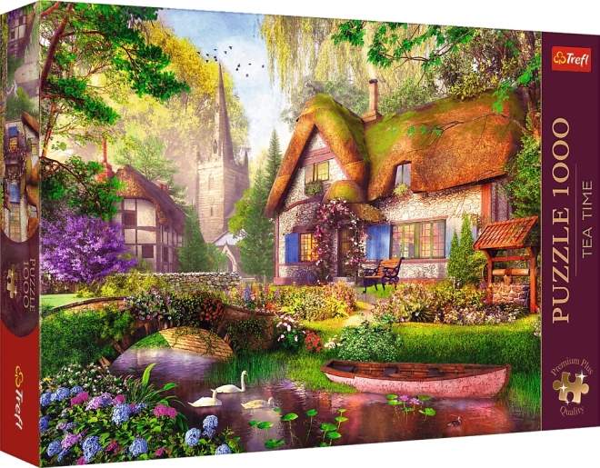 Puzzle 1000 pezzi - Premium Plus - Tea Time - Casetta Incantevole nel Bosco