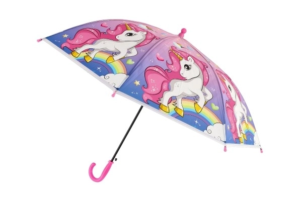 Ombrello Unicorno per Bambini Apribile in Plastica e Metallo