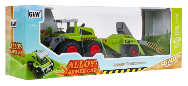 Trattore con rullo agricolo per bambini 1:55 con rimorchio frutticolo