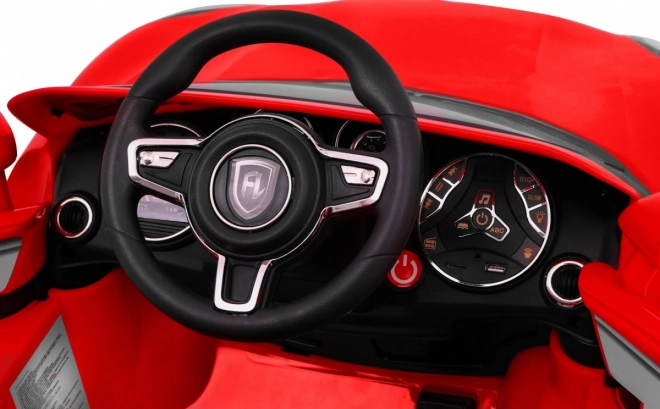 Auto a batteria Turbo-S per bambini Rosso + Telecomando + Avvio lento + Ruote EVA + Radio MP3