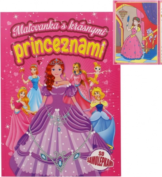 Album da colorare con bellissime principesse con adesivi