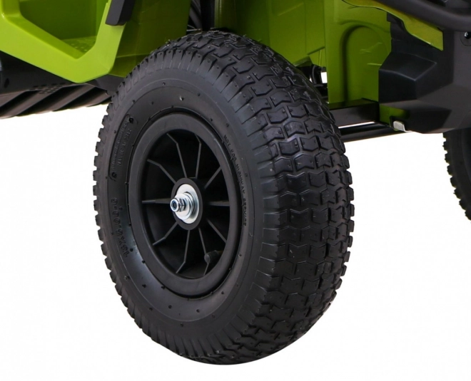 Quadriciclo ATV per bambini a batteria Air Quad Verde + ruote gonfiabili + radio MP3 + avvio lento