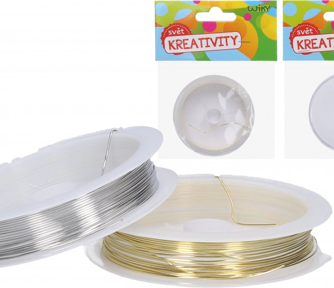 Filo metallico per perline 0,6 mm, 4 m – dorato o argentato