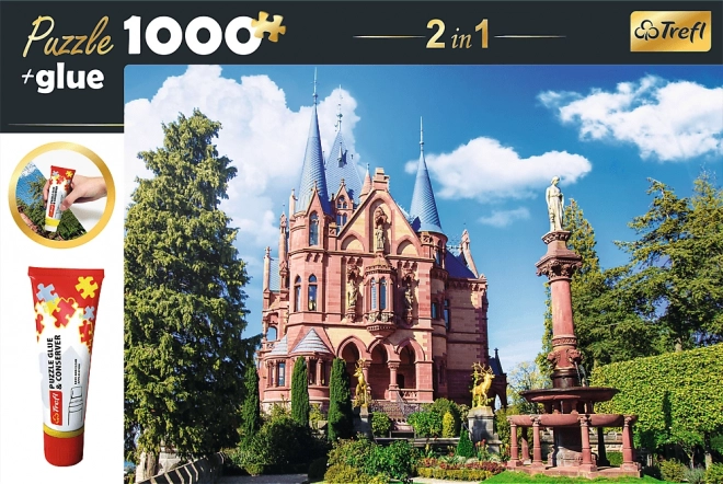 Trefl Puzzle 2 in 1 Castello Drachenburg, Germania 1000 pezzi con colla