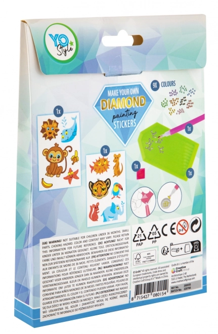 Sticker di pittura diamantata fantasia set 12 pezzi