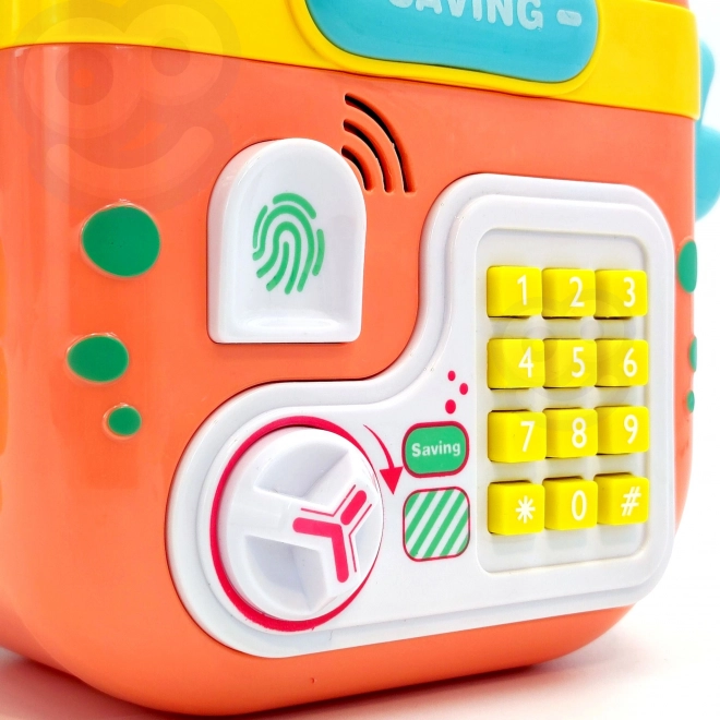 Cassaforte elettronica krab arancione con codice PIN per bambini