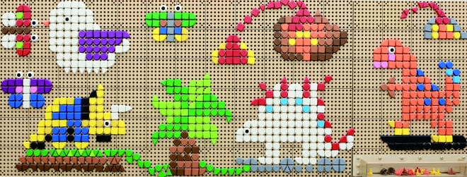 Elementi Geometrici MASTERKIDZ 8 Colori 256 pezzi - Accessori per Lavagne STEM