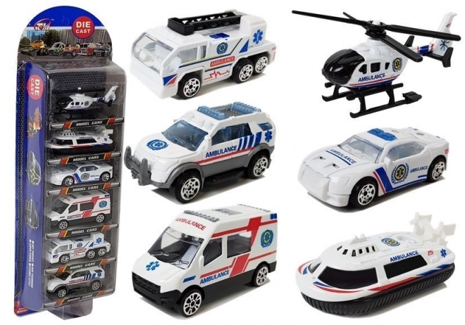 Set di Veicoli Ambulanza 1:64 6 Pezzi