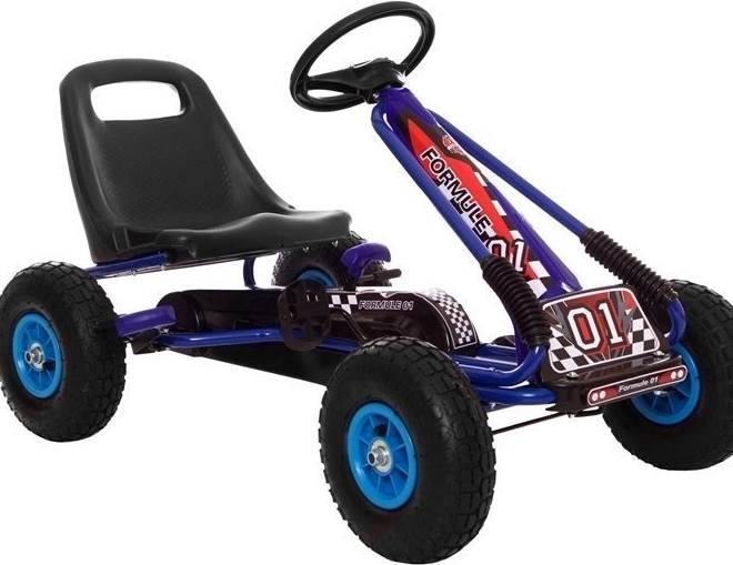 Kart a pedali + Pneumatici gonfiabili + Sedile regolabile – Blu
