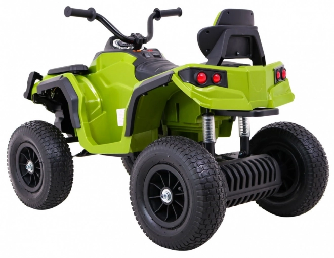 Quadriciclo ATV per bambini a batteria Air Quad Verde + ruote gonfiabili + radio MP3 + avvio lento