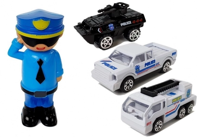 Auto della polizia con garage 2 in 1