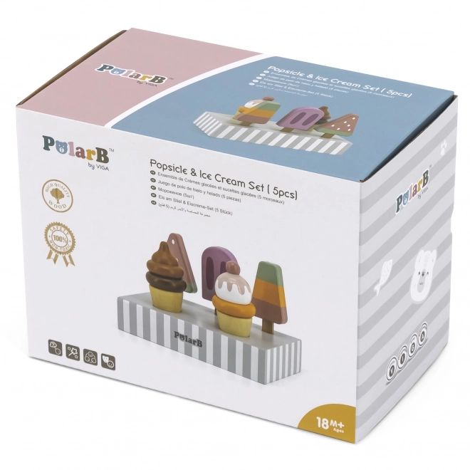 Set di gelati in legno