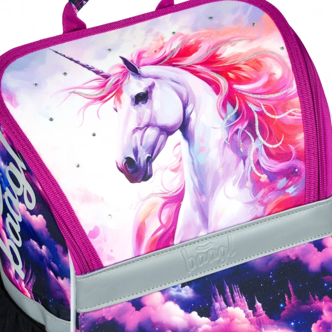 Zainetto scolastico con zaino, astuccio e sacca Unicorn Kingdom